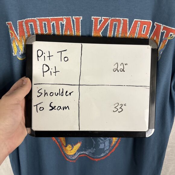 Mortal Kombat Klassic Dragon Graphic Big Logo Blue Shirt Large Tall LT NWT - Picture 6 of 6